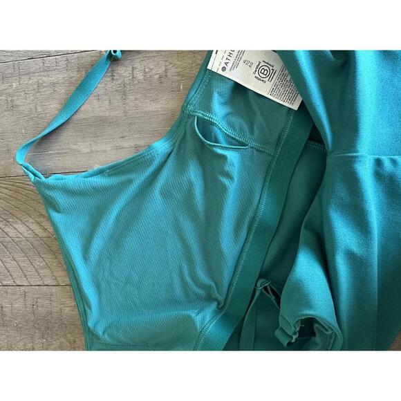 Athleta Elation V-Neck Longline Bra in Emerald Green Women’s size XL - Picture 8 of 14